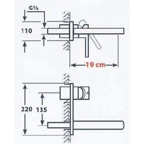 ΜΠΑΤΑΡΙΑ ΝΙΠΤΗΡΟΣ ΕΝΤΟΙΧΙΣΜΟΥ ΑΝΑΜΕΙΚΤΙΚΗ ΜΑΥΡΗ ΜΑΤ RAVELLI MINIMAL BLACK MATT 20016B - Image 2