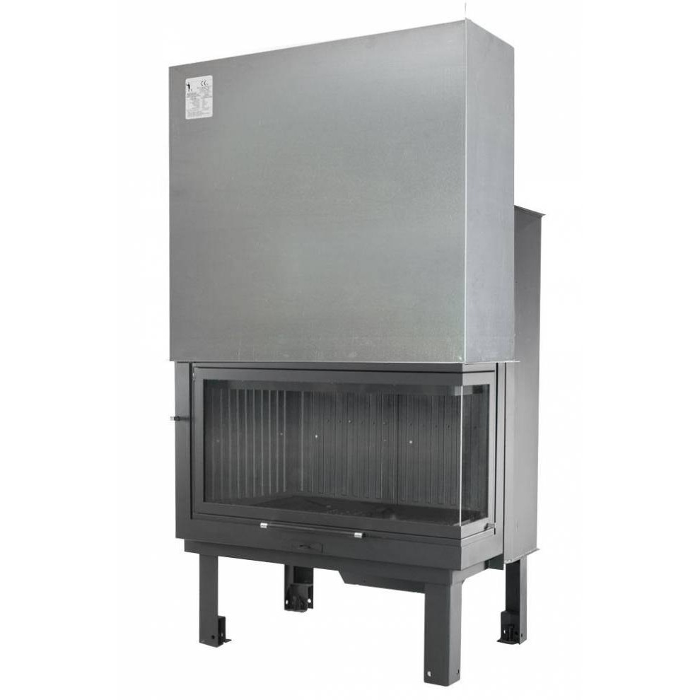 Ενεργειακό Τζάκι Corner Τ-90 27KW (Πλαϊνό Τζάμι 20cm) (A5590C) Με Πόρτα Ανοιγόμενη-Συρόμενη