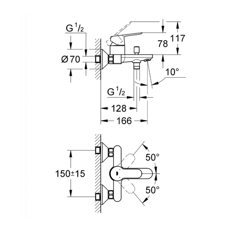 Mπαταρια Λουτρου GROHE BAUEDGE 32820000 - Image 3