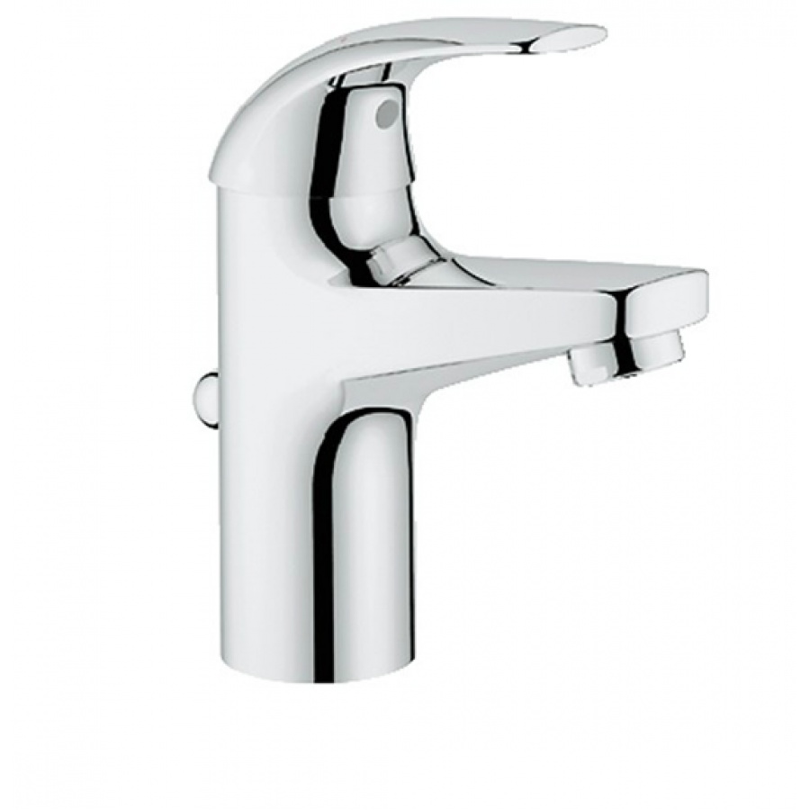 Μπαταρία Νιπτήρα Αναμεικτική Ορειχάλκινη Grohe Baucurve 32805000 Χρωμέ Τετραγωνισμένη με Αυτόματη Βαλβίδα.