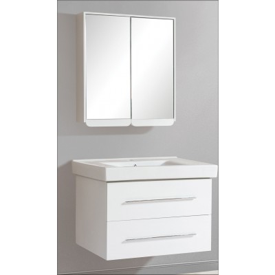 Gloria Orno Up Επιπλο Μπάνιου PVC σέτ με Νιπτήρα και Καθρέπτη 80x48cm set-0131