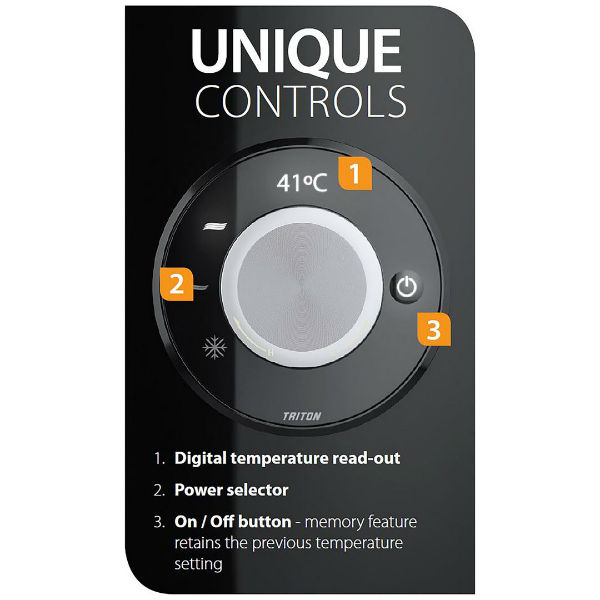 Triton Amore Black 3-7,8kw Ταχυθερμαντήρας 230volt 4.5lit Αγγλίας 15-40°C - Image 2